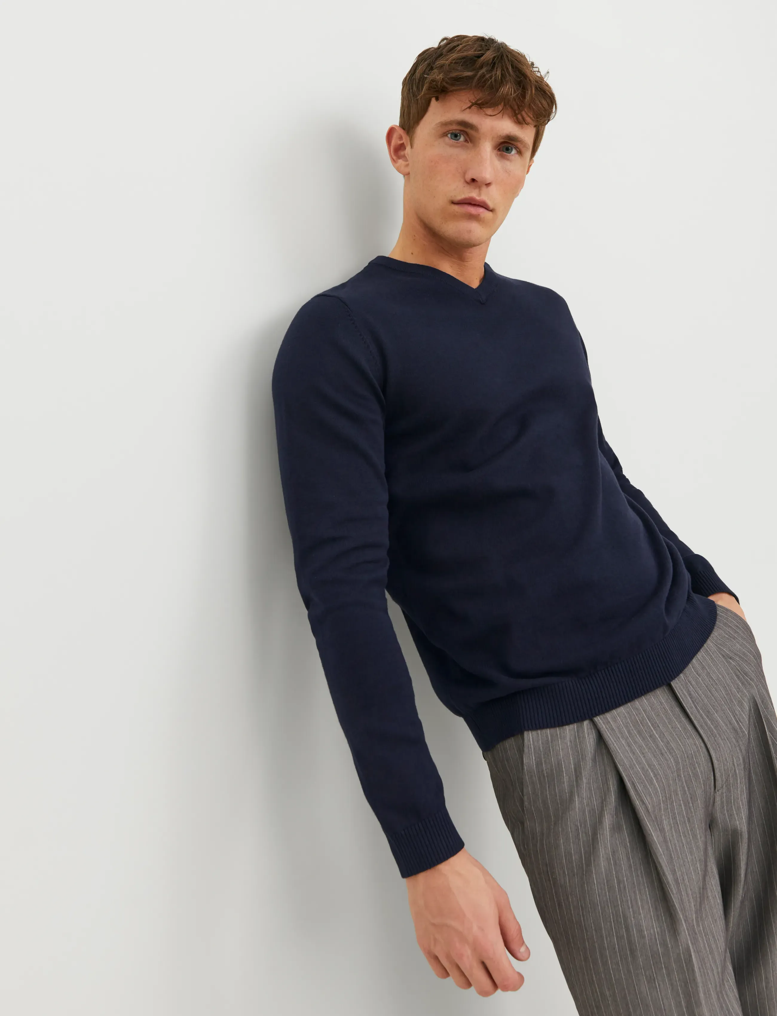 Jack & Jones JJEBASIC KNIT V-NECK NOOS - V-Ausschnitt - NAVY BLAZER / navy