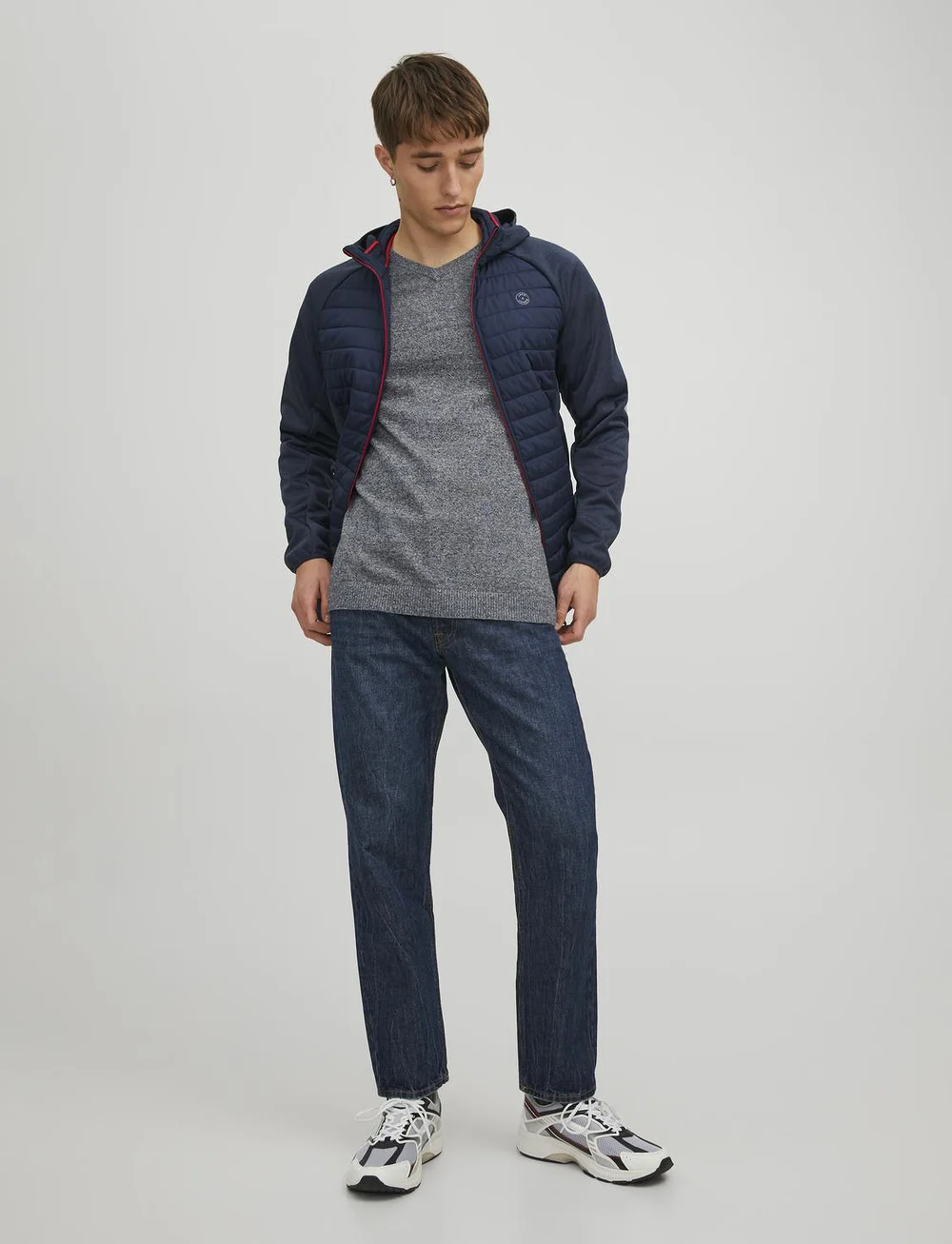 Jack & Jones - JJEBASIC KNIT V-NECK NOOS - v-hals - navy blazer - 4
