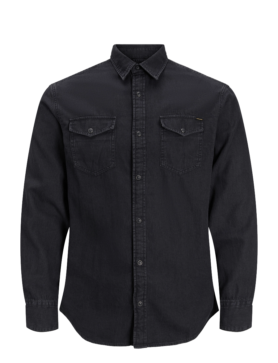 Jack & Jones - JJESHERIDAN SHIRT L/S NOOS - teksasärgid - black denim - 1