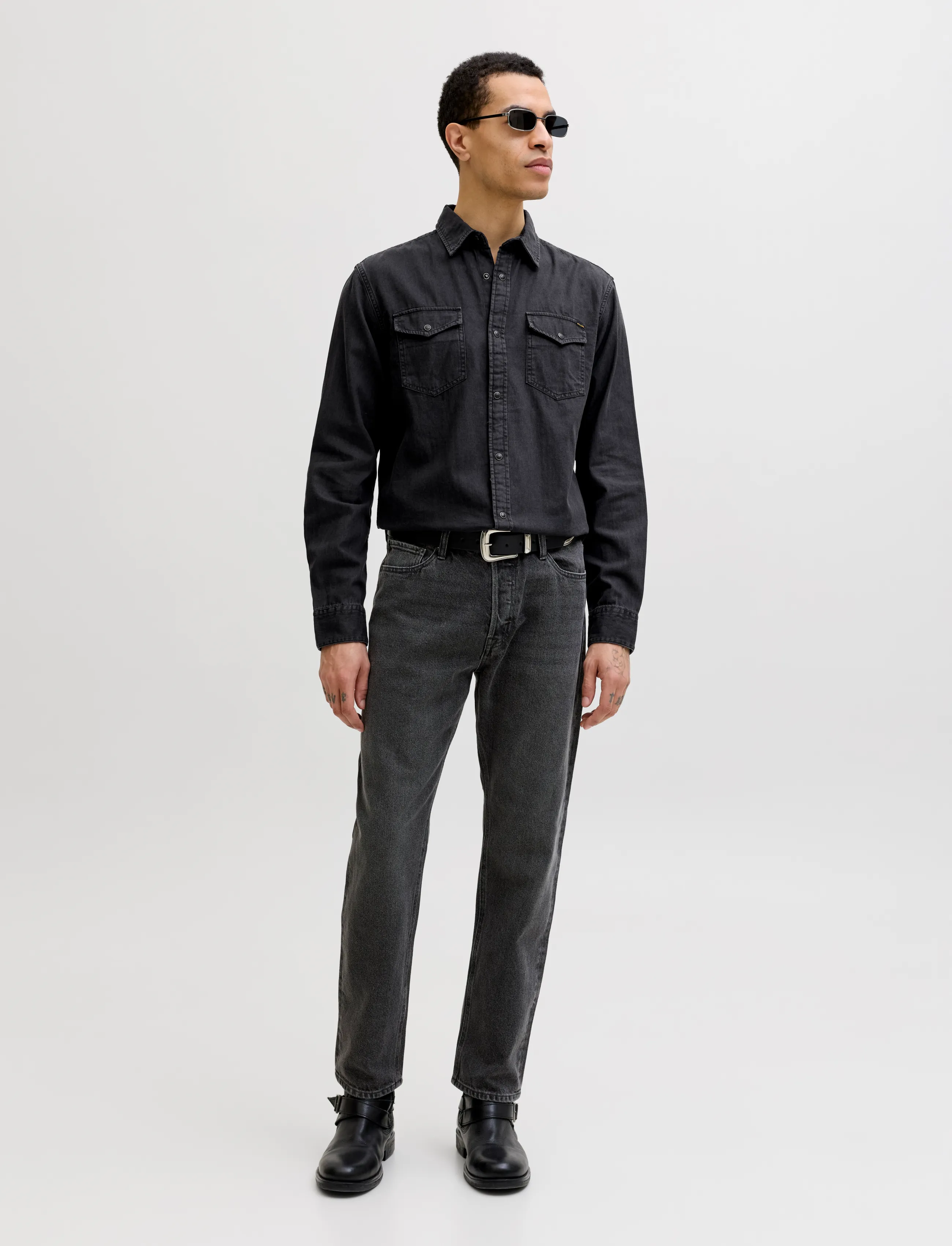 Jack & Jones - JJESHERIDAN SHIRT L/S NOOS - denim shirts - black denim - 4
