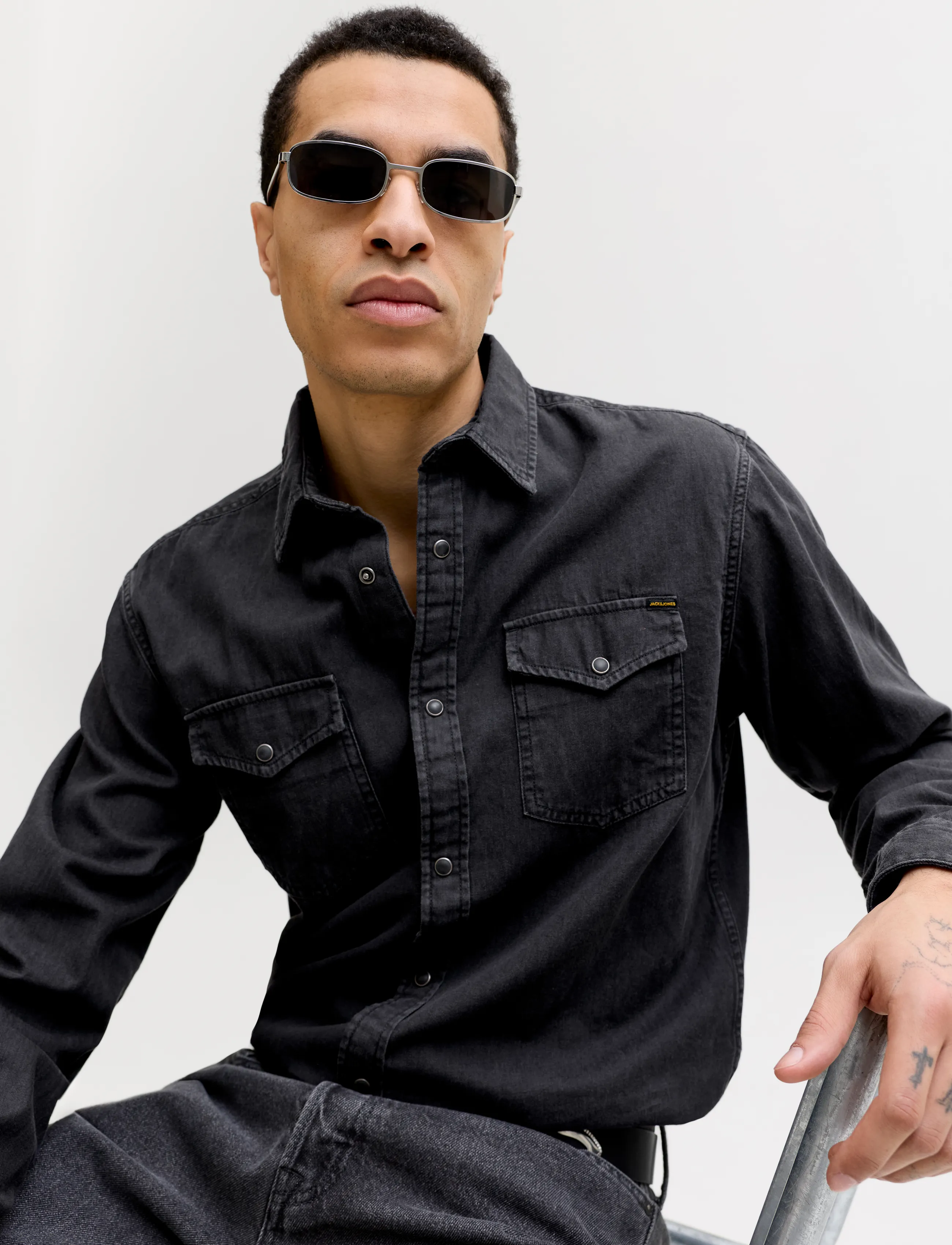 Jack & Jones - JJESHERIDAN SHIRT L/S NOOS - denim shirts - black denim - 5