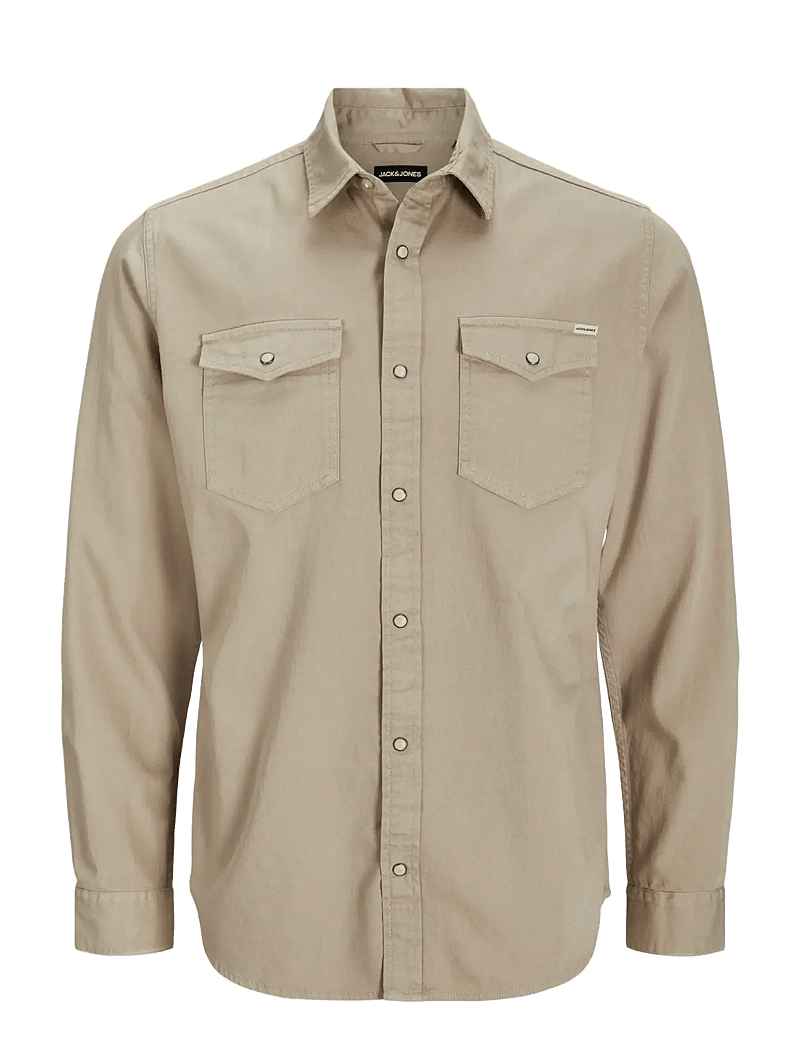 Jack & Jones - JJESHERIDAN SHIRT L/S - jeansskjortor - crockery - 1