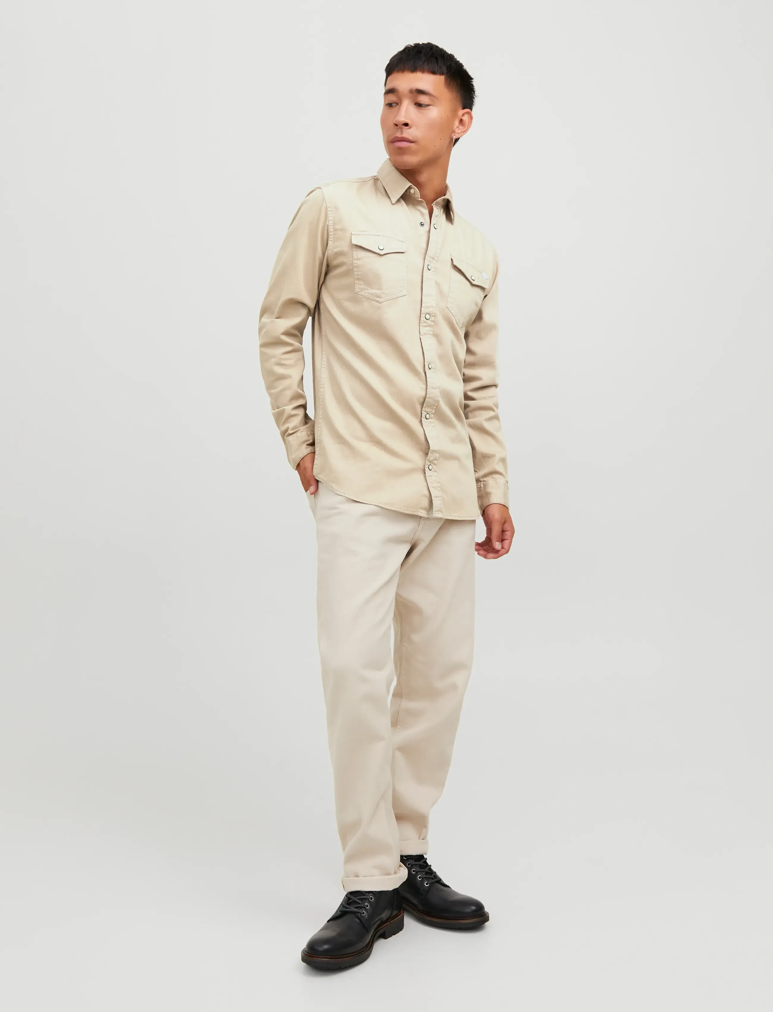 Jack & Jones - JJESHERIDAN SHIRT L/S NOOS - denimskjorter - crockery - 4