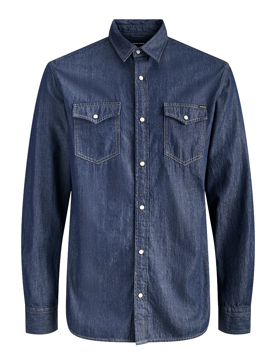 Jack & Jones - JJESHERIDAN SHIRT L/S NOOS - denimskjorter - dark denim - 1