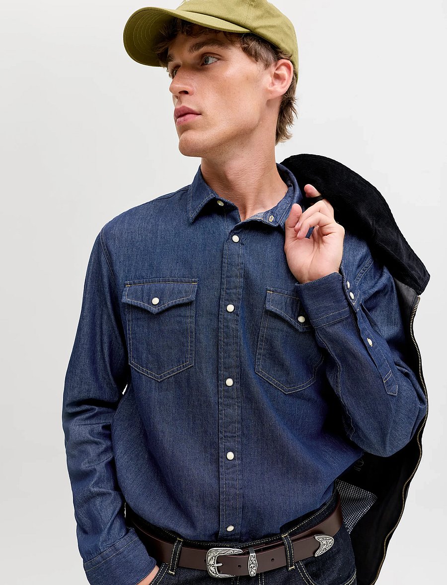 Jack & Jones - JJESHERIDAN SHIRT L/S NOOS - denimskjorter - dark denim - 5