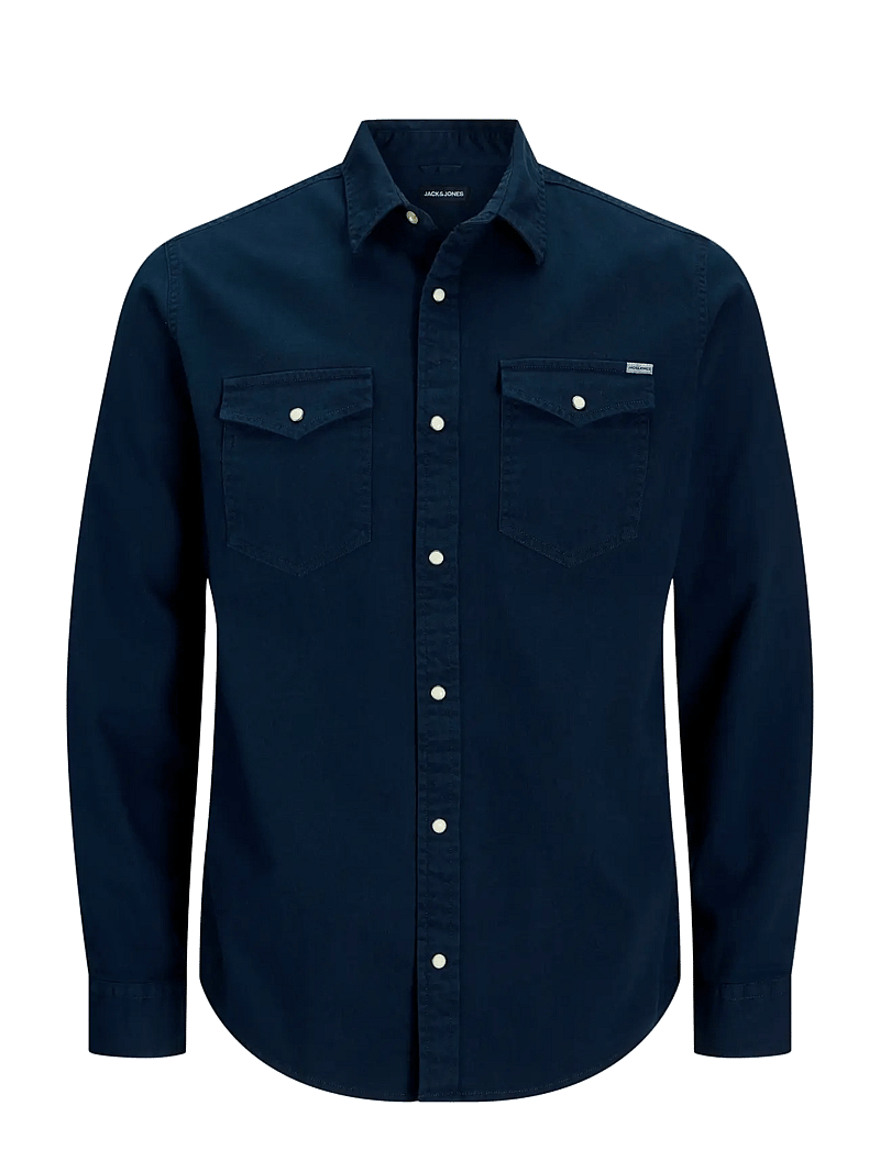 Jack & Jones - JJESHERIDAN SHIRT L/S NOOS - džinsiniai marškiniai - dark navy - 1