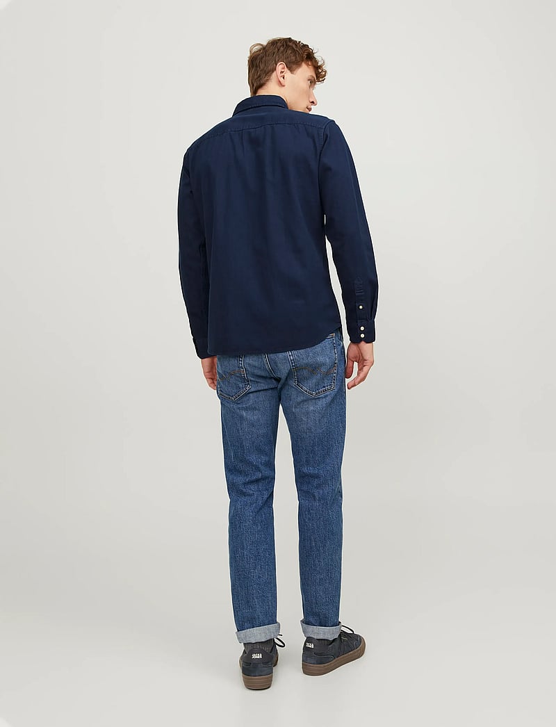 Jack & Jones - JJESHERIDAN SHIRT L/S NOOS - džinsiniai marškiniai - dark navy - 3