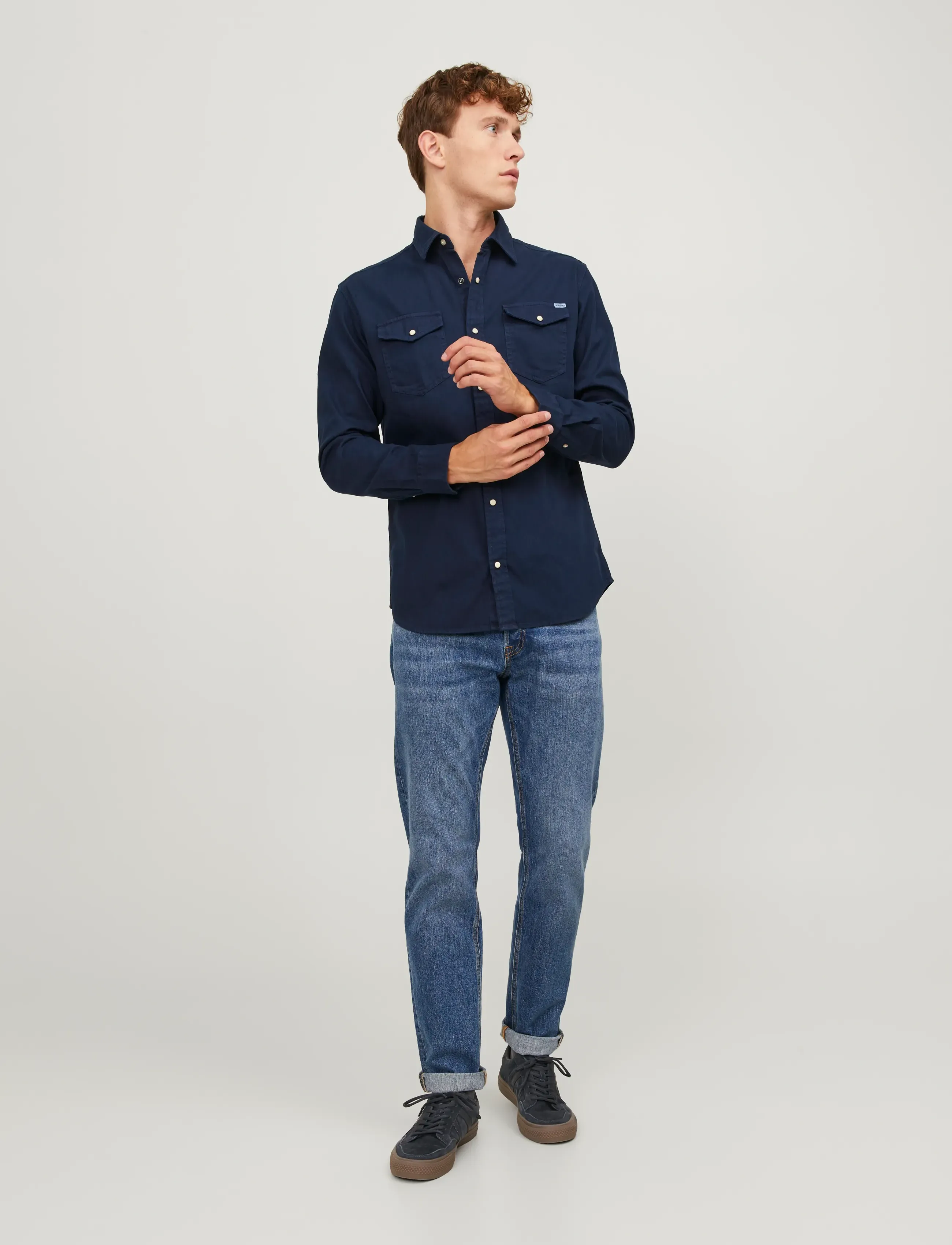 Jack & Jones - JJESHERIDAN SHIRT L/S NOOS - jeanshemden - dark navy - 4