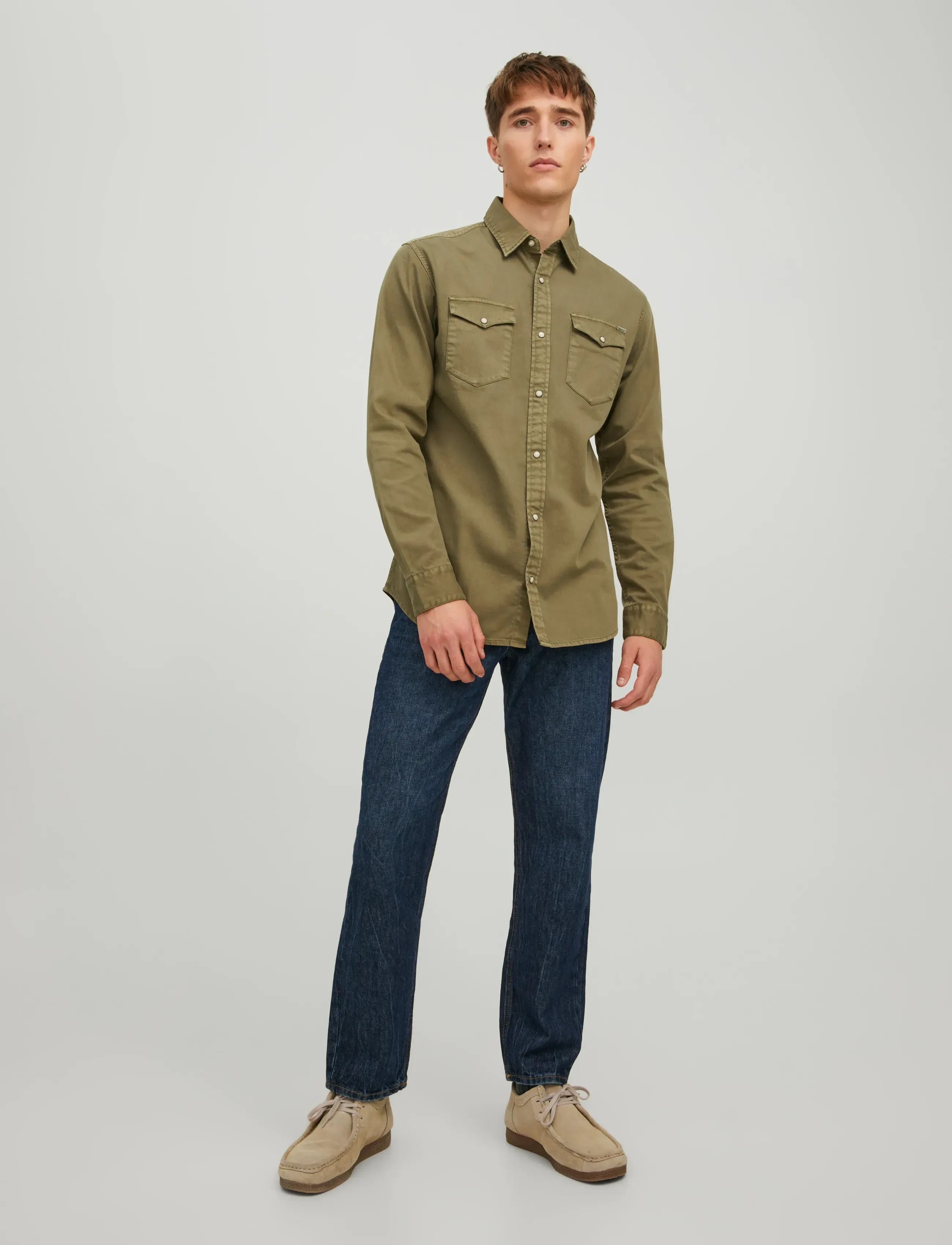 Jack & Jones - JJESHERIDAN SHIRT L/S NOOS - denimskjorter - forest night - 4