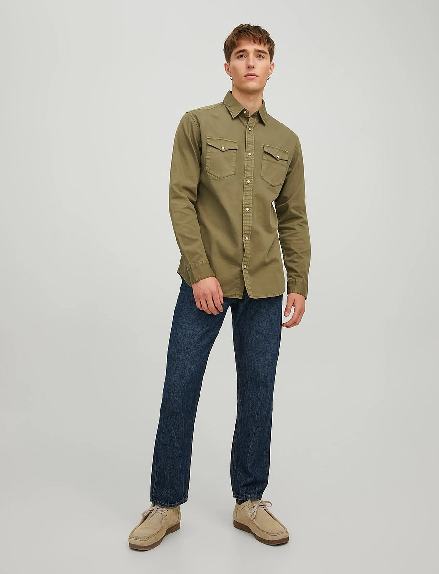 Jack & Jones - JJESHERIDAN SHIRT L/S NOOS - denimskjorter - forest night - 4