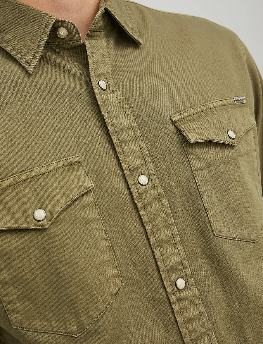 Jack & Jones - JJESHERIDAN SHIRT L/S NOOS - denimskjorter - forest night - 5