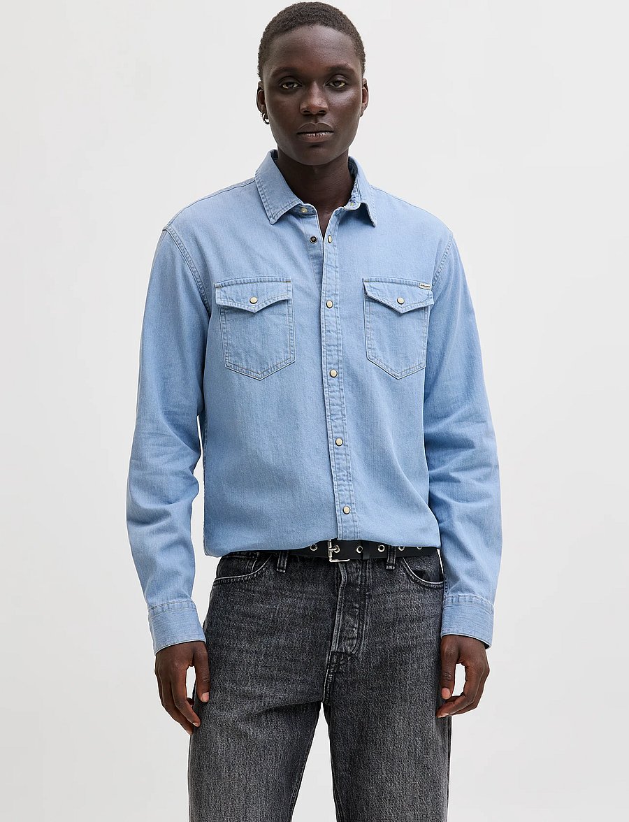 Jack & Jones - JJESHERIDAN SHIRT L/S NOOS - denim shirts - light blue denim - 0