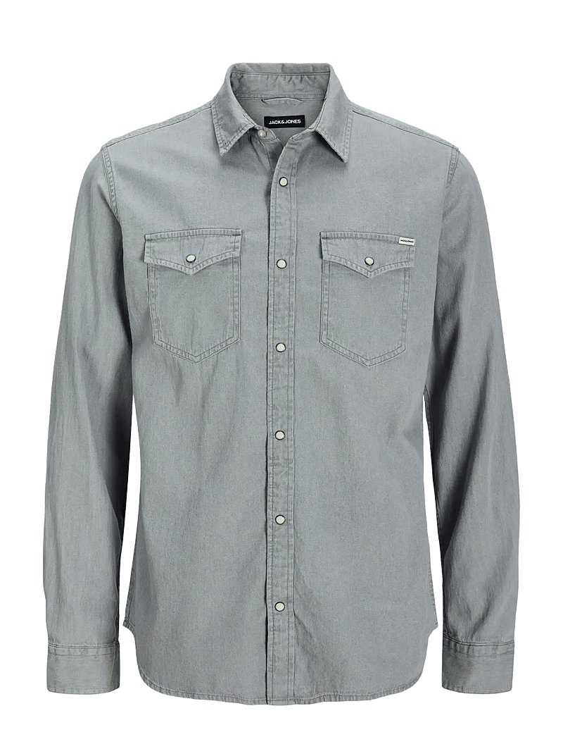 Jack & Jones - JJESHERIDAN SHIRT L/S - teksasärgid - light grey denim - 1