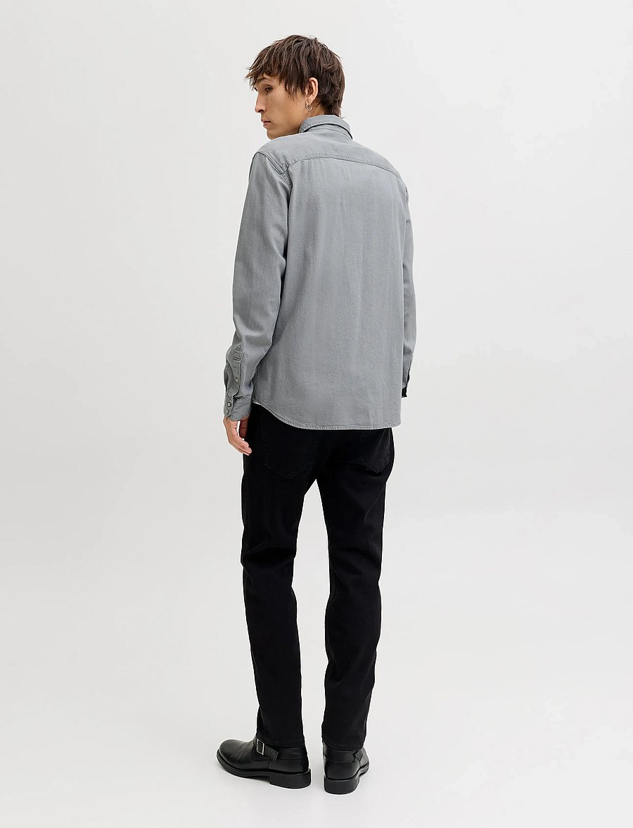 Jack & Jones - JJESHERIDAN SHIRT L/S NOOS - jeansskjortor - light grey denim - 2