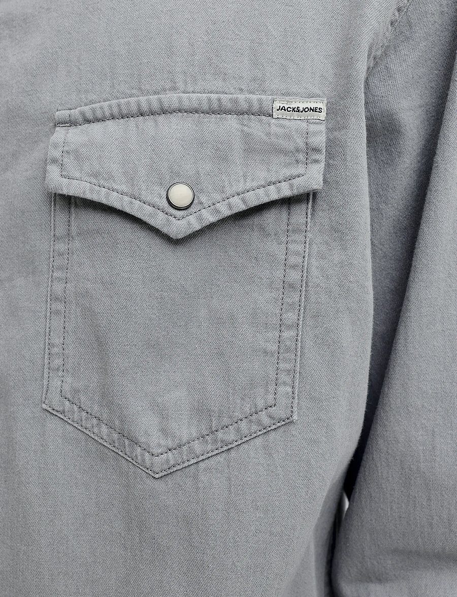 Jack & Jones - JJESHERIDAN SHIRT L/S NOOS - teksasärgid - light grey denim - 4
