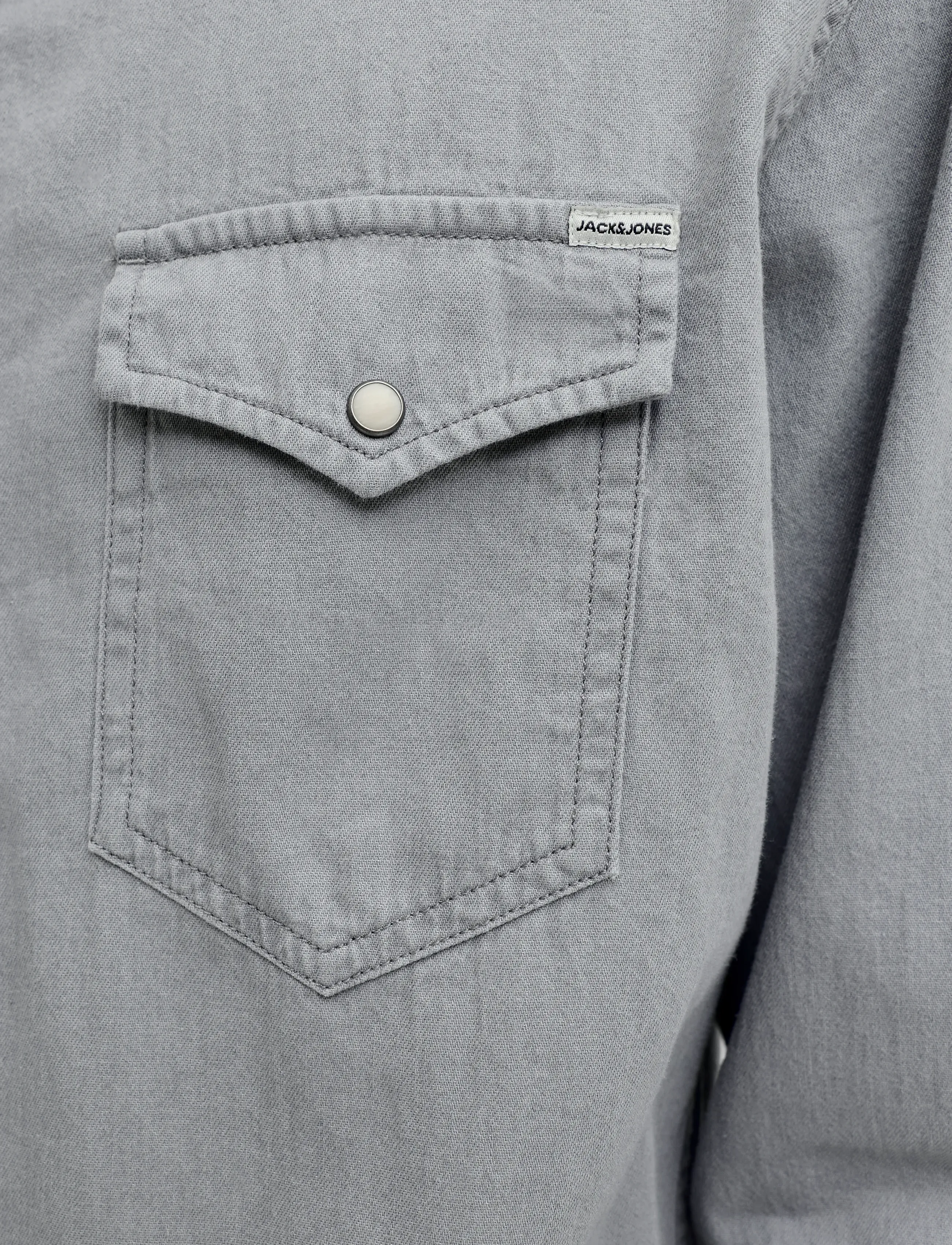 Jack & Jones - JJESHERIDAN SHIRT L/S NOOS - jeansskjortor - light grey denim - 4