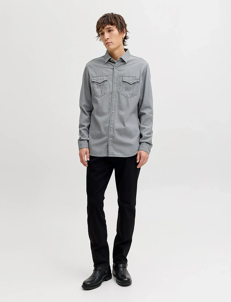 Jack & Jones - JJESHERIDAN SHIRT L/S - teksasärgid - light grey denim - 5