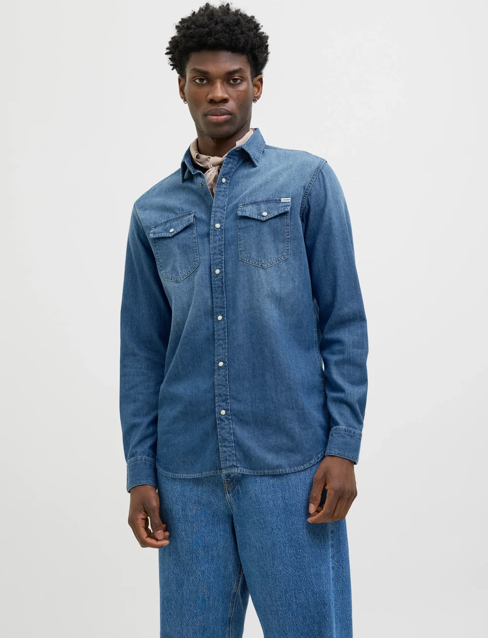 Jack & Jones - JJESHERIDAN SHIRT L/S NOOS - jeansskjortor - medium blue denim - 0