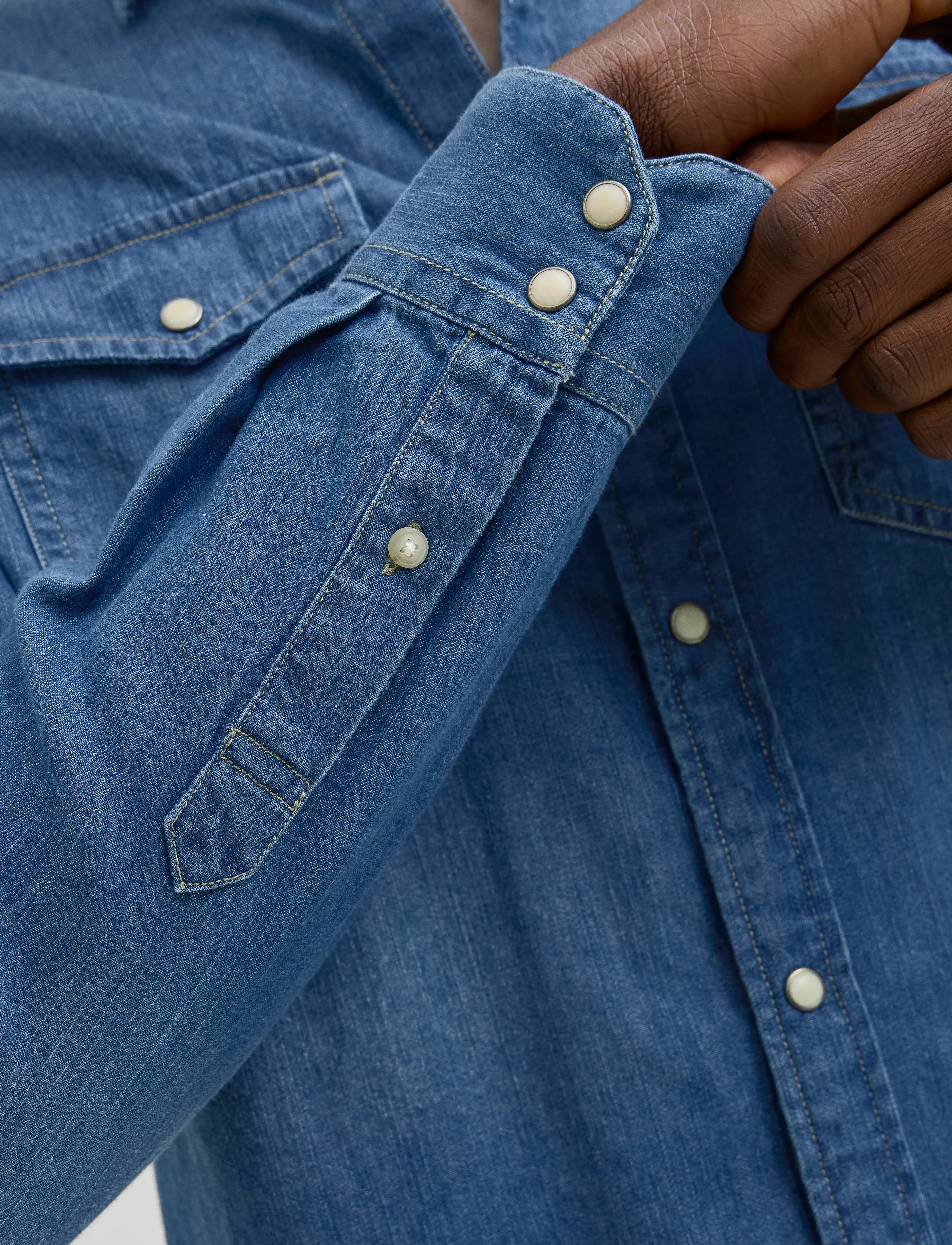 Jack & Jones - JJESHERIDAN SHIRT L/S NOOS - jeanshemden - medium blue denim - 3
