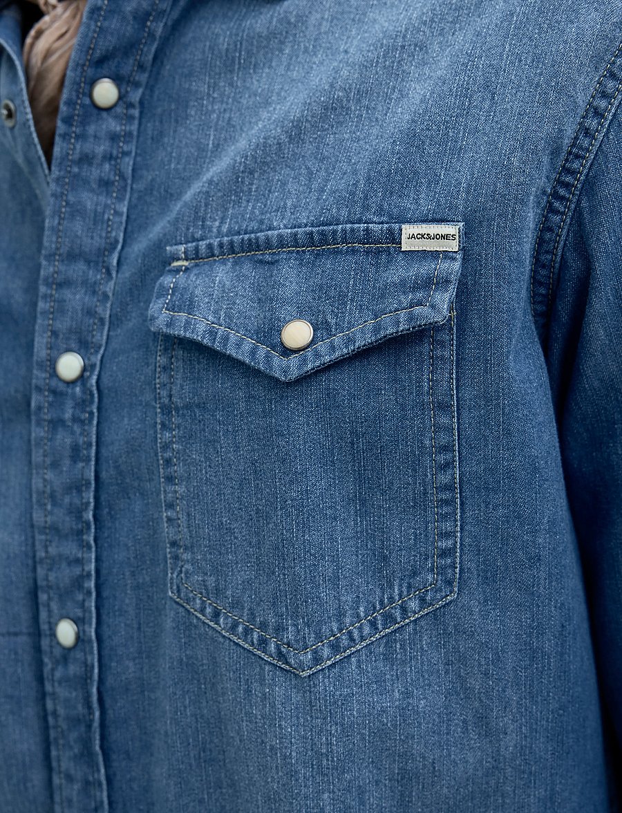 Jack & Jones - JJESHERIDAN SHIRT L/S NOOS - jeanshemden - medium blue denim - 4