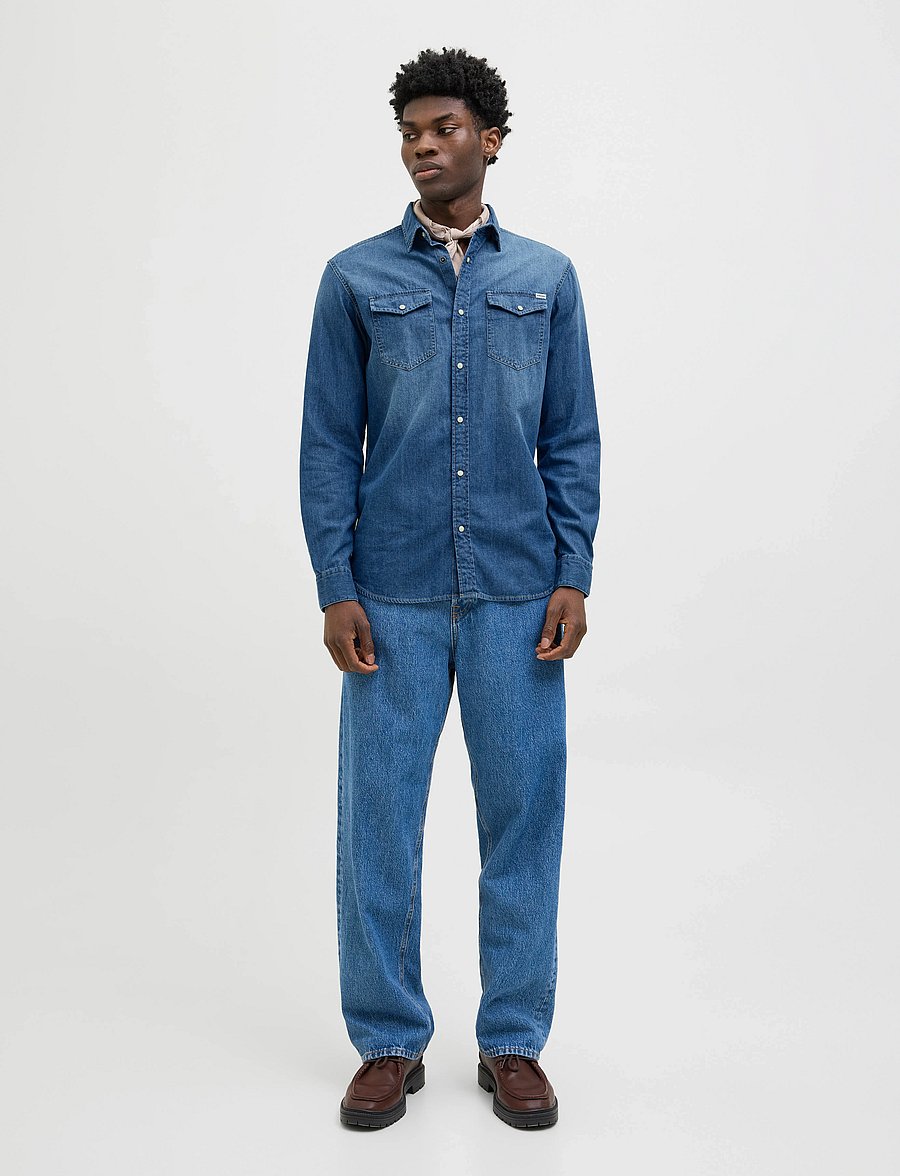 Jack & Jones - JJESHERIDAN SHIRT L/S NOOS - jeanshemden - medium blue denim - 5