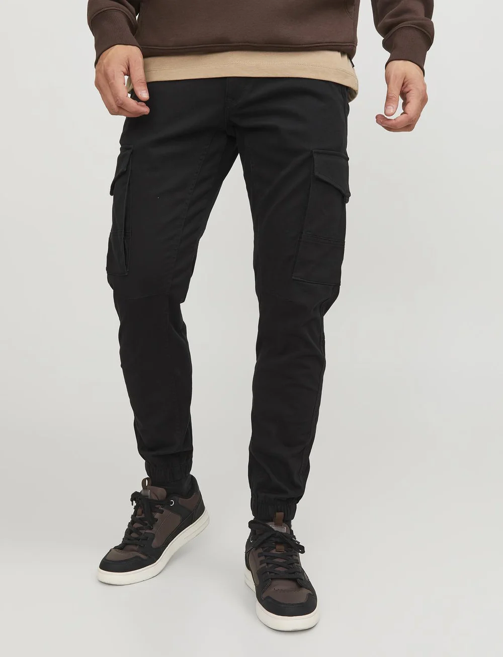 Jack & Jones - JPSTPAUL FLAKE CARGO NOOS - cargobroeken - black - 0