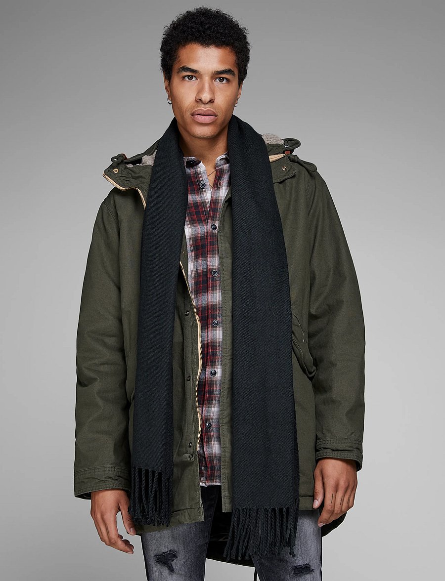 Jack & Jones - JACSOLID WOVEN SCARF SN - winter scarves - black - 0