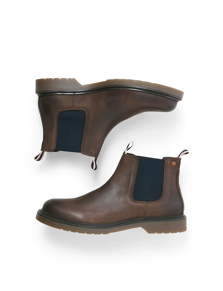 Jack & Jones - JFWLEYTON LEATHER SN - chelsea boots - brown stone - 0