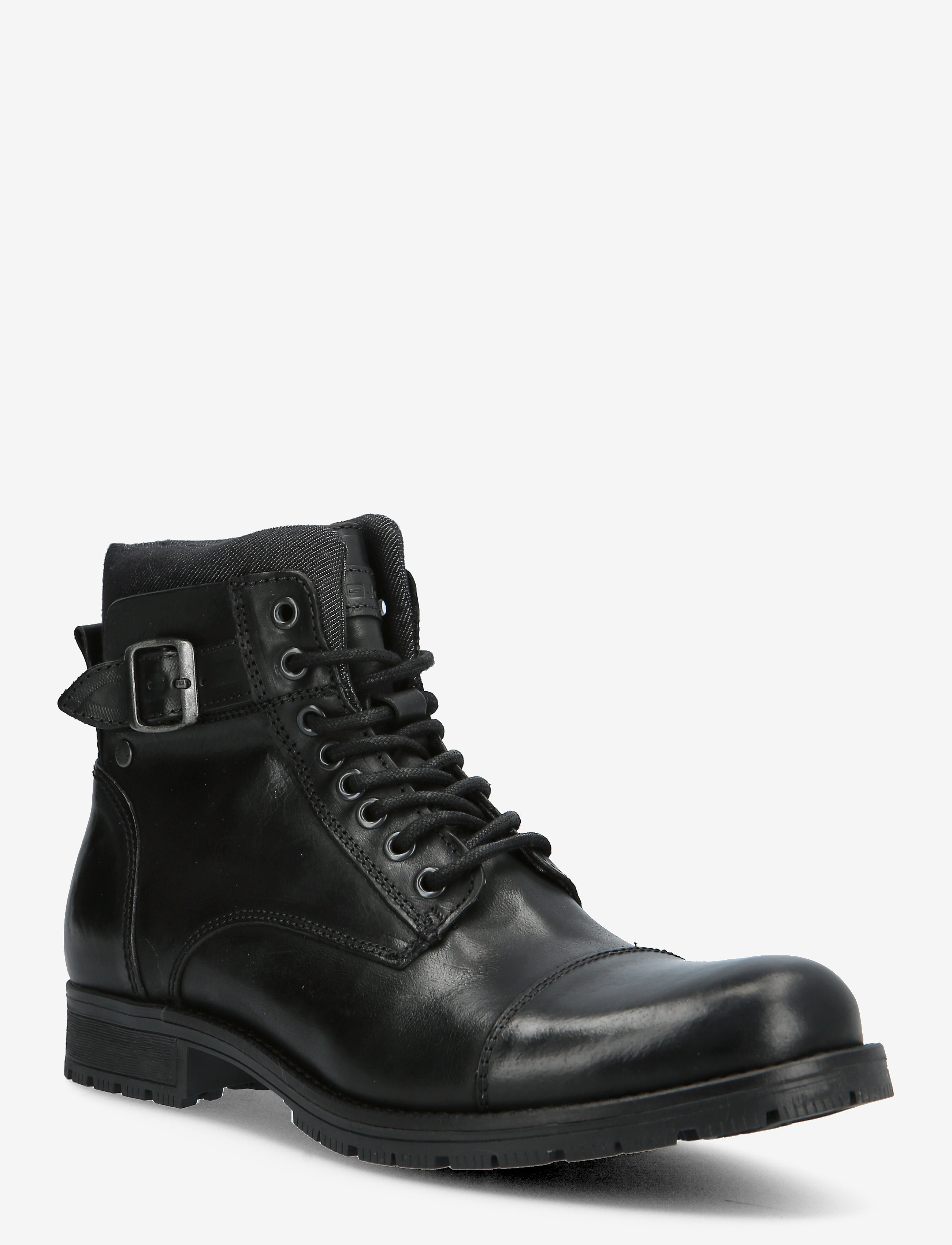 Jack & Jones Jfwalbany Leather Anthracite Sn, 41, Black, Støvler > Snørestøvler, Herre