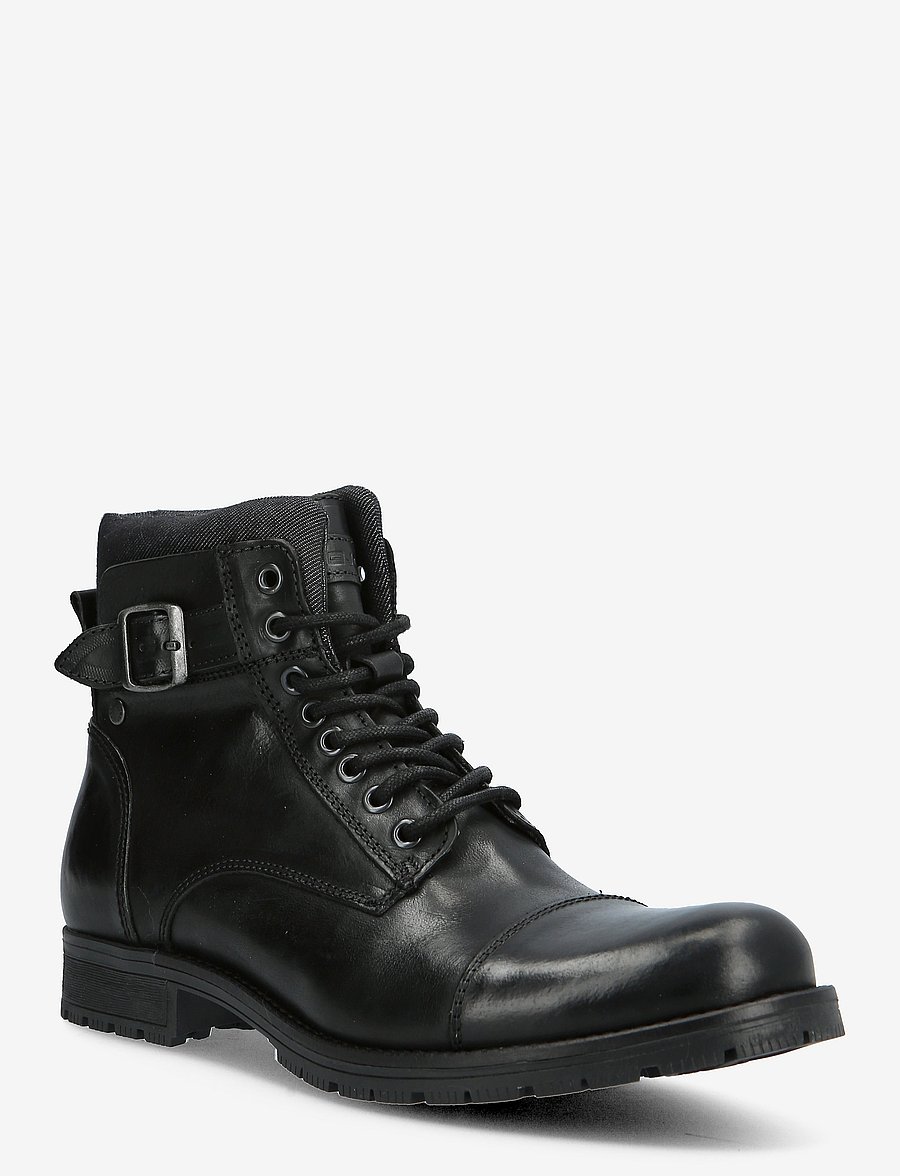 Jack & Jones - JFWALBANY LEATHER ANTHRACITE SN - schnürboots - anthracite - 1