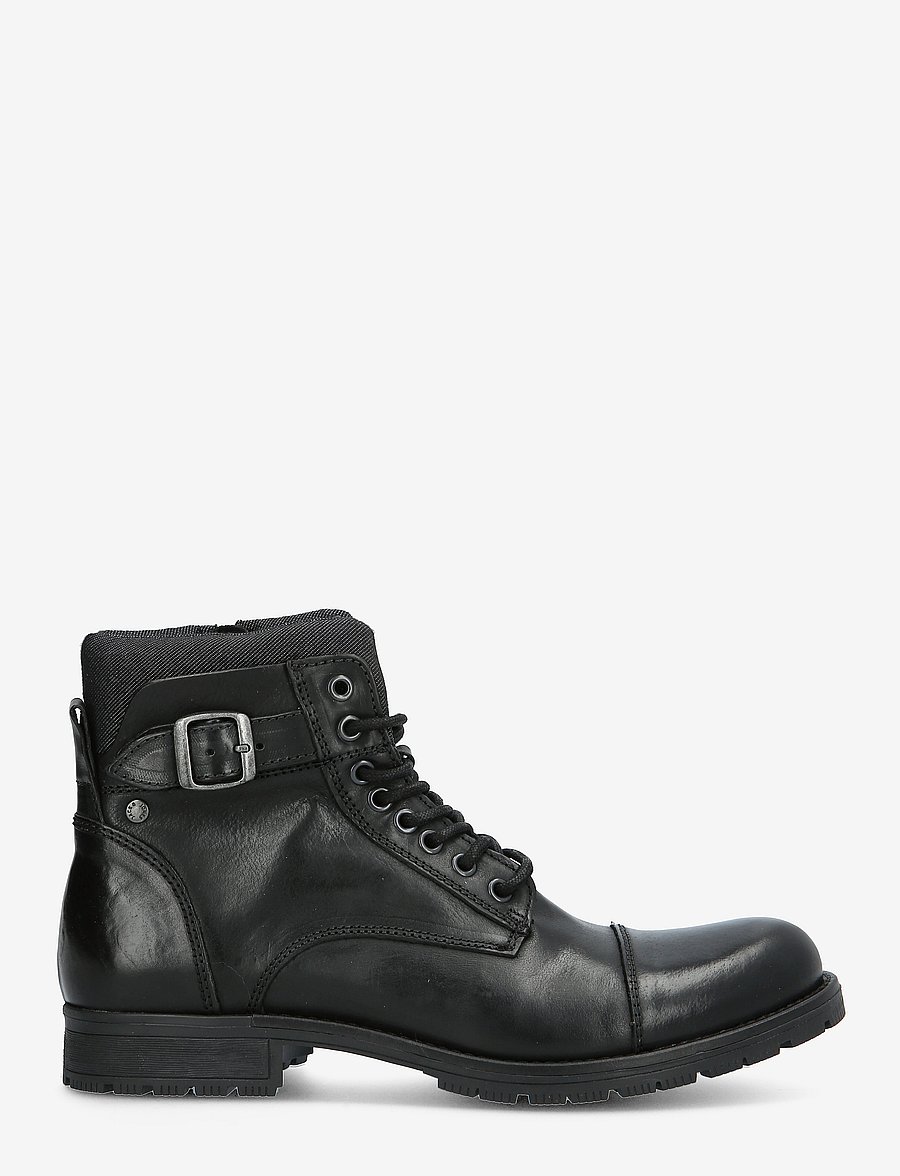Jack & Jones - JFWALBANY LEATHER ANTHRACITE SN - schnürboots - anthracite - 2