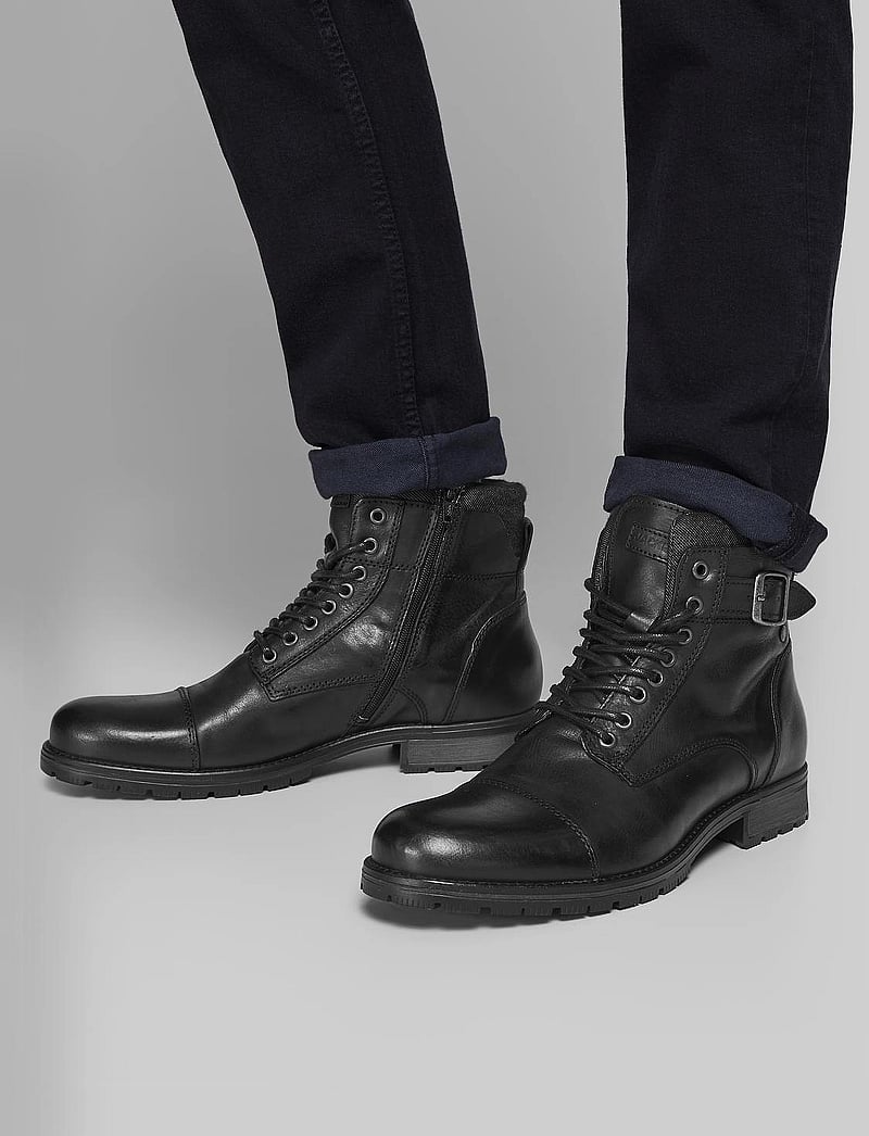 Jack & Jones - JFWALBANY LEATHER ANTHRACITE SN - støvler med snøre - anthracite - 0