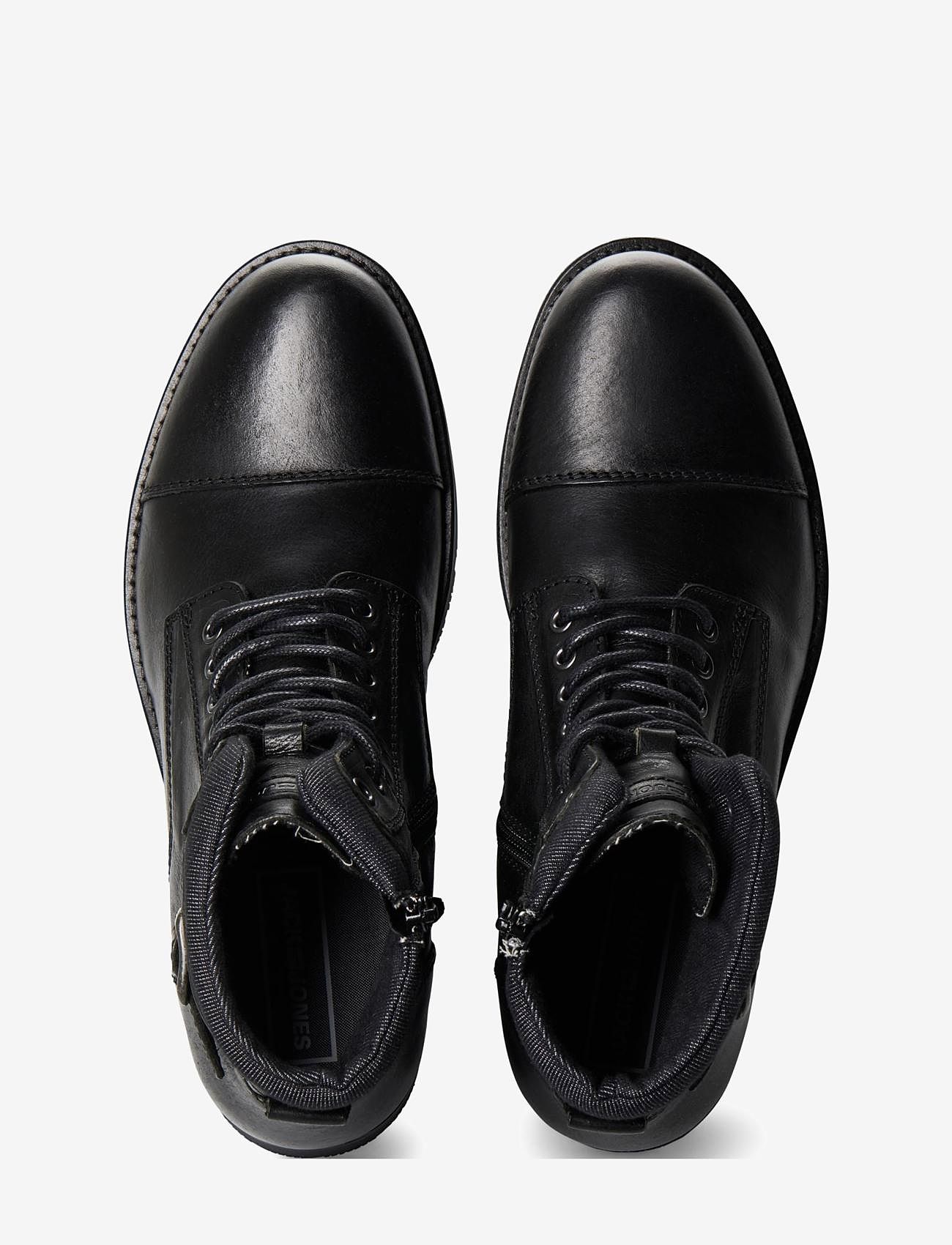 Jack & Jones - JFWALBANY LEATHER ANTHRACITE SN - støvler med snøre - anthracite - 4