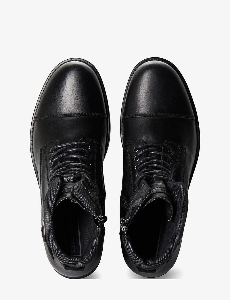 Jack & Jones - JFWALBANY LEATHER ANTHRACITE SN - schnürboots - anthracite - 4
