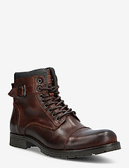 Jack & Jones - JFWALBANY LEATHER BROWN STONE SN - med snøring - brown stone - 0