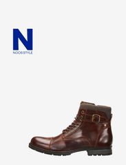 Jack & Jones - JFWALBANY LEATHER BROWN STONE SN - med snøring - brown stone - 6