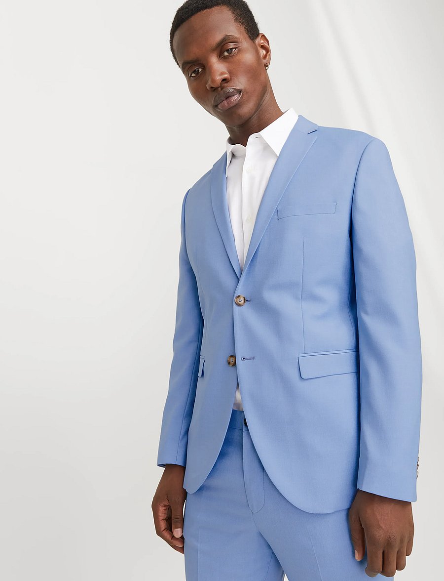 Jack & Jones - JPRSOLARIS BLAZER NOOS - Ühe rinnatisega pintsakud - chambray blue - 5