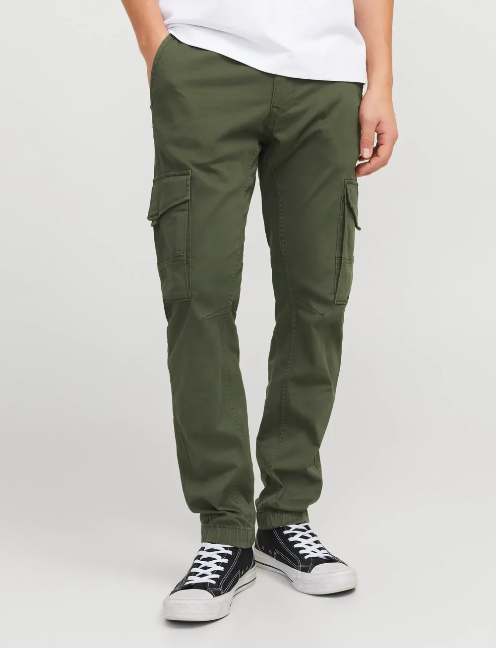 Jack & Jones - JPSTPAUL FLAKE CARGO OLIVE NIGHT NOOS - cargohose - olive night - 0