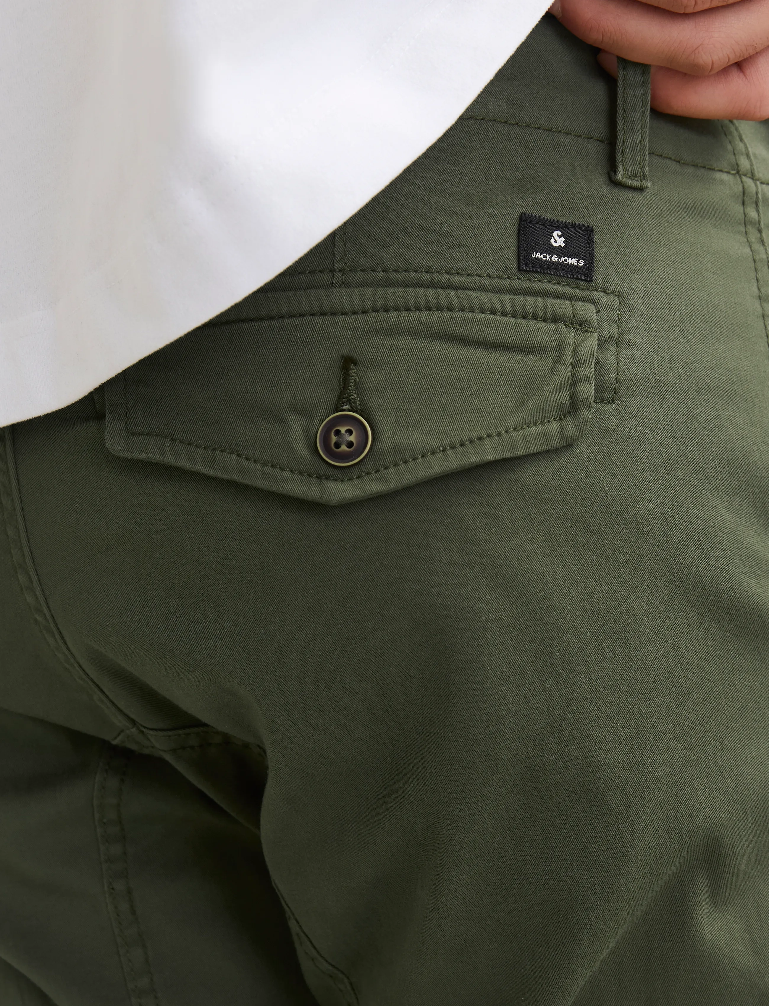 Jack & Jones - JPSTPAUL FLAKE CARGO OLIVE NIGHT NOOS - „cargo" stiliaus kelnės - olive night - 4