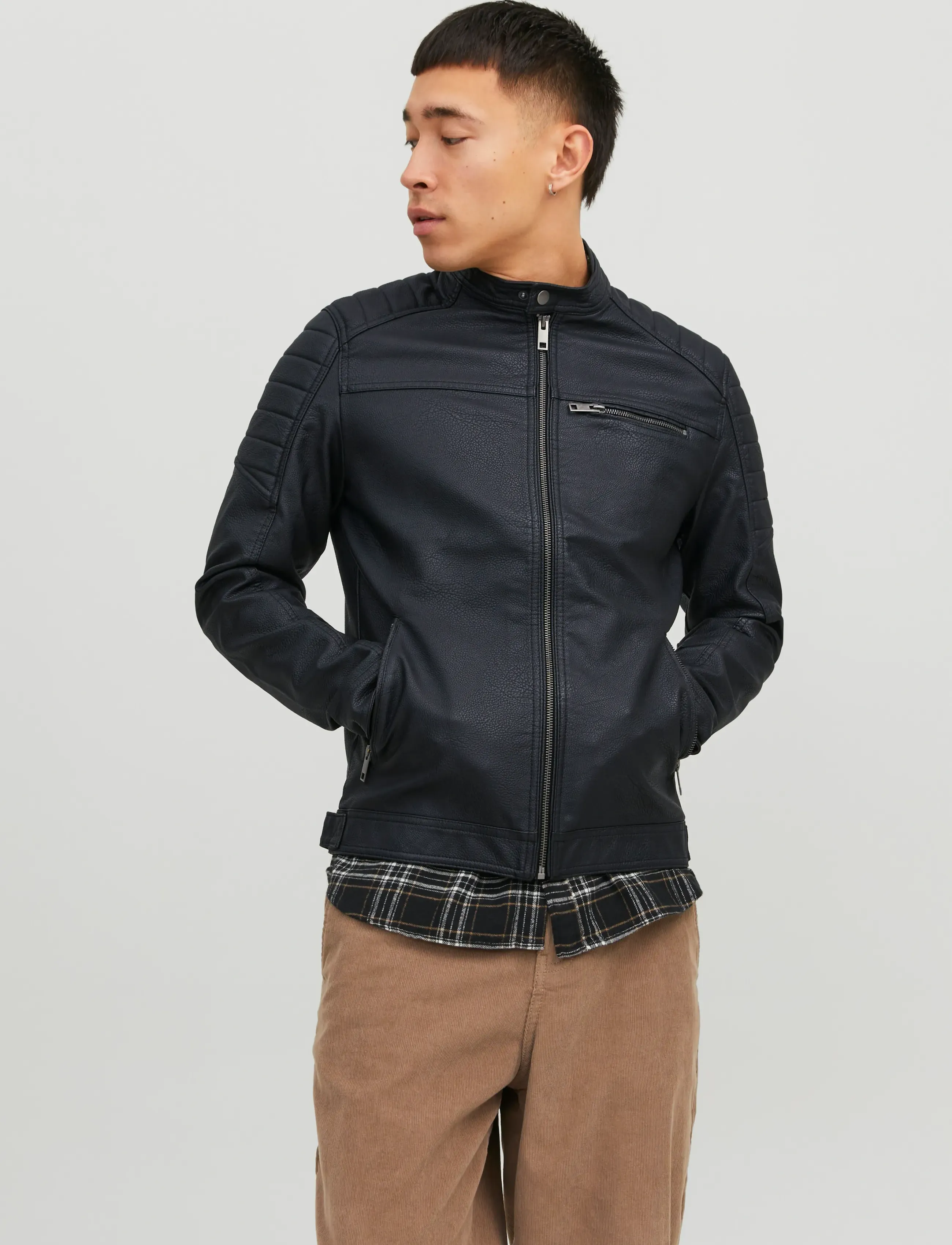 Jack & Jones Jjerocky Jacket Noos, XXL, Jackets, Schwarz - Leather, Männerswear