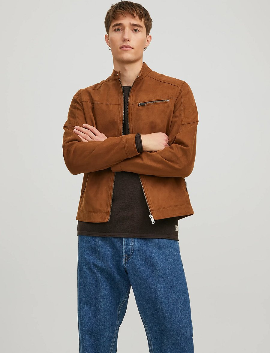 Jack & Jones - JJEROCKY JACKET NOOS - fall jackets - cognac - 5