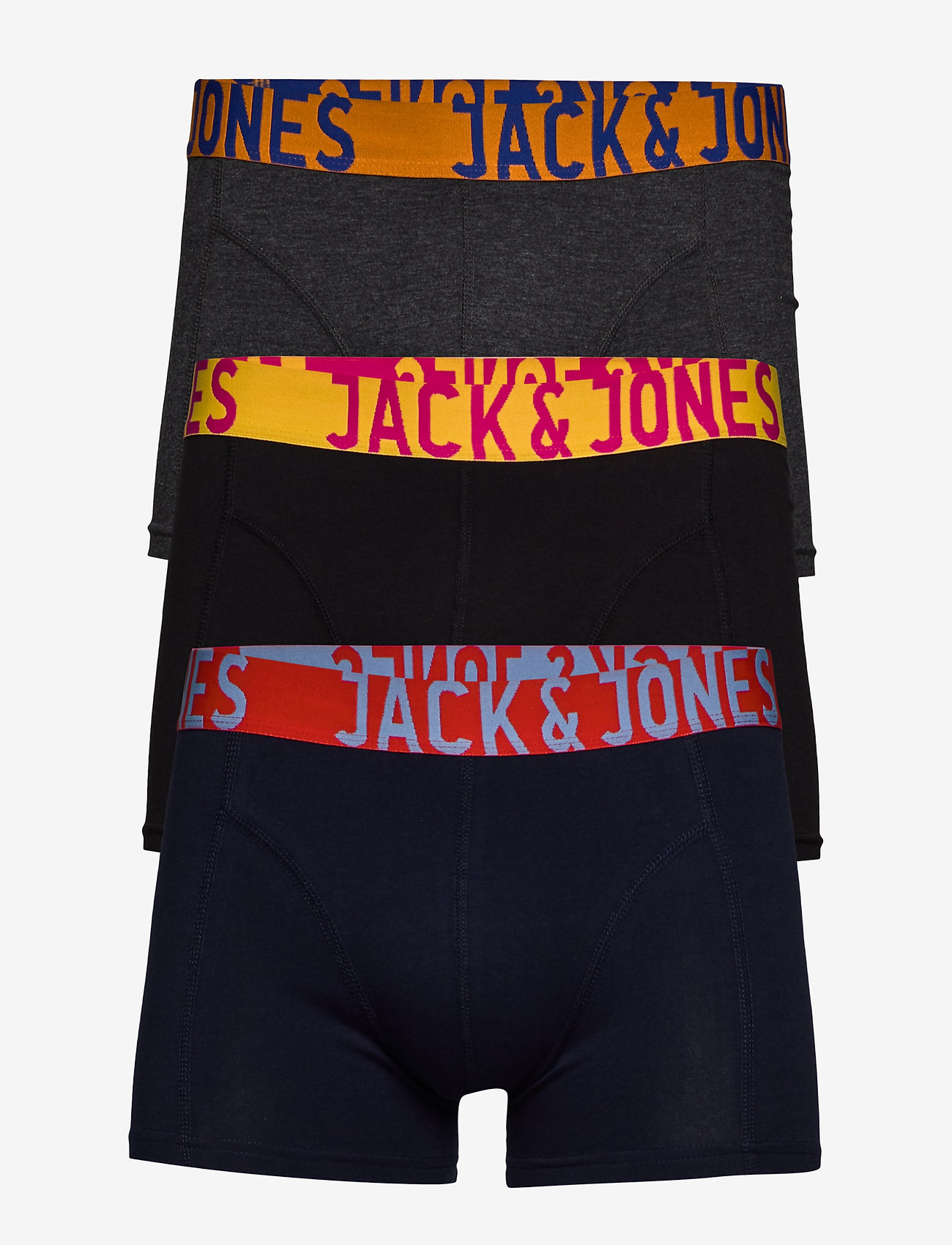 Jack & Jones JACCRAZY SOLID TRUNKS 3 PACK NOOS - Kalsonger - BLACK / black