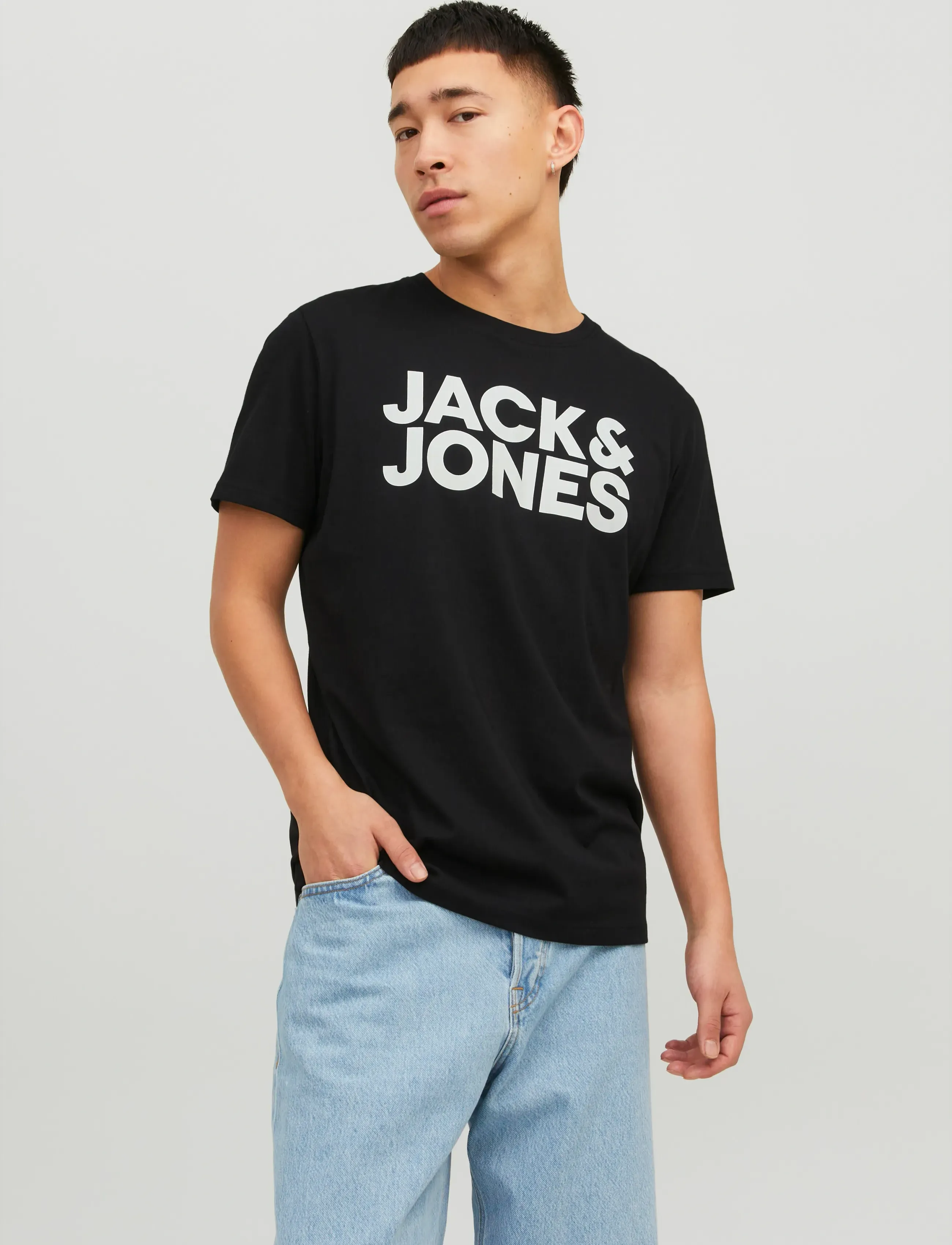 Jack & Jones JJECORP LOGO TEE SS O-NECK NOOS - T-shirts - BLACK / black