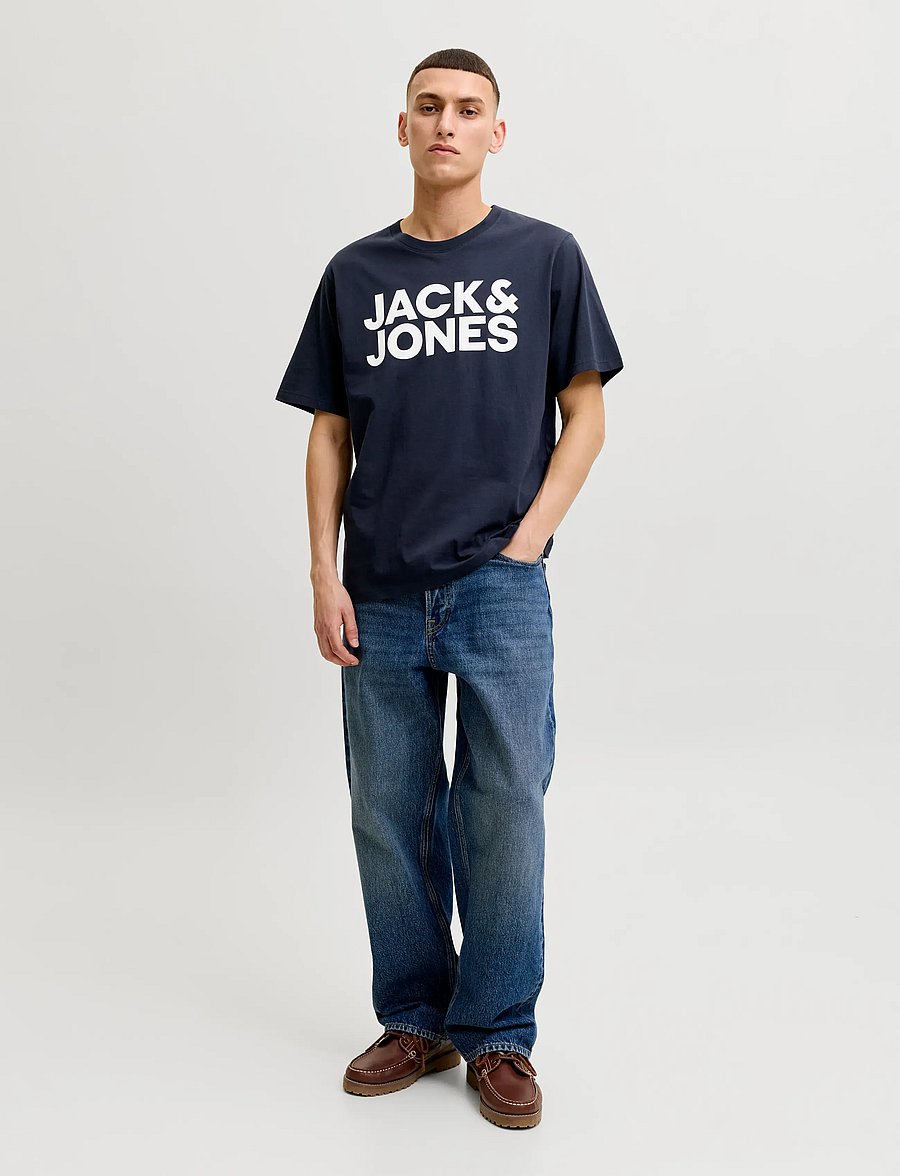 Jack & Jones - JJECORP LOGO TEE SS O-NECK NOOS - short-sleeved t-shirts - navy blazer - 4