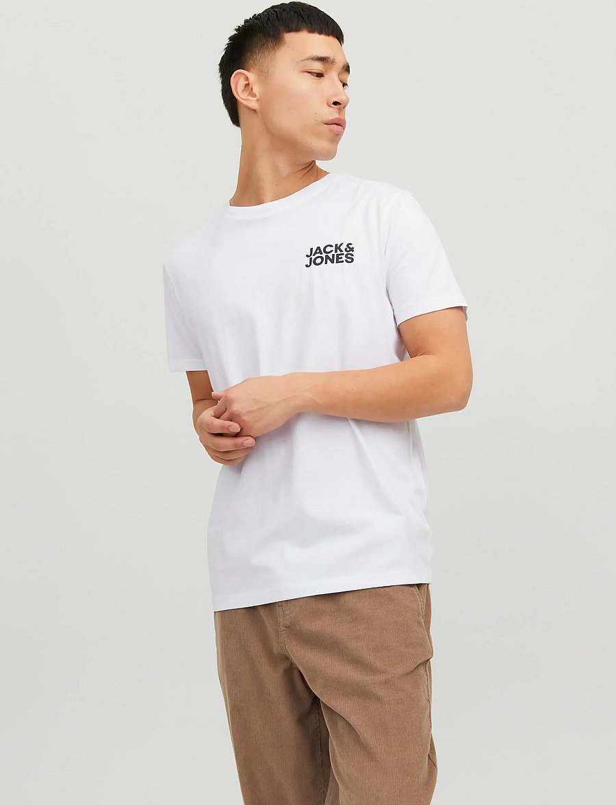 Jack & Jones - JJECORP LOGO TEE SS O-NECK NOOS - kurzärmelige t-shirts - white - 0