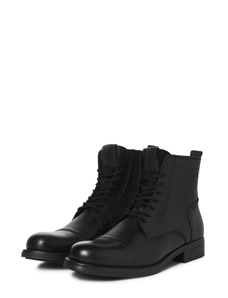 Jack & Jones - JFWRUSSEL LEATHER ANTHRACITE 19 LN - støvler med snøre - anthracite - 4
