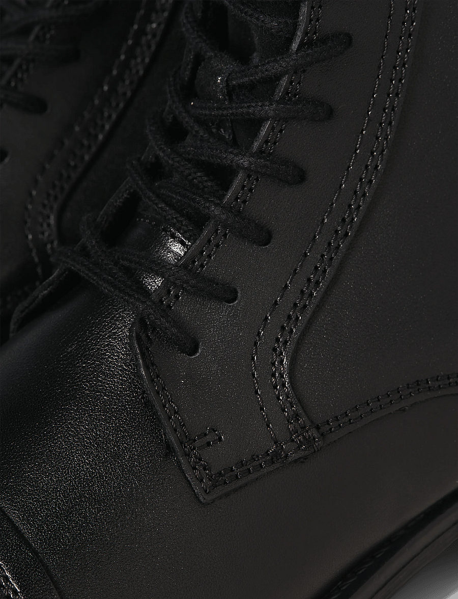 Jack & Jones - JFWRUSSEL LEATHER ANTHRACITE 19 LN - støvler med snøre - anthracite - 5