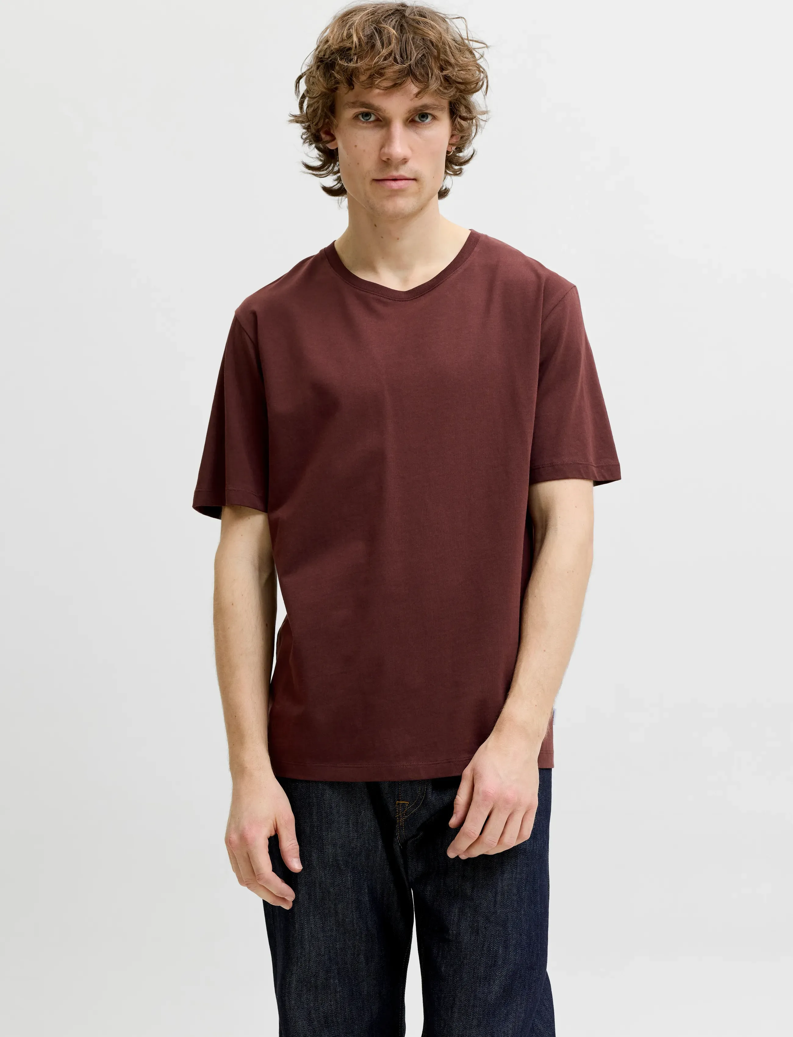 Jack & Jones JJEORGANIC BASIC TEE SS O-NECK NOOS - Lühikeste varrukatega T-särgid - BITTER CHOCOLATE / brown