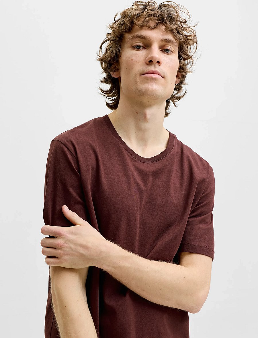 Jack & Jones - JJEORGANIC BASIC TEE SS O-NECK NOOS - kurzärmelige t-shirts - bitter chocolate - 5