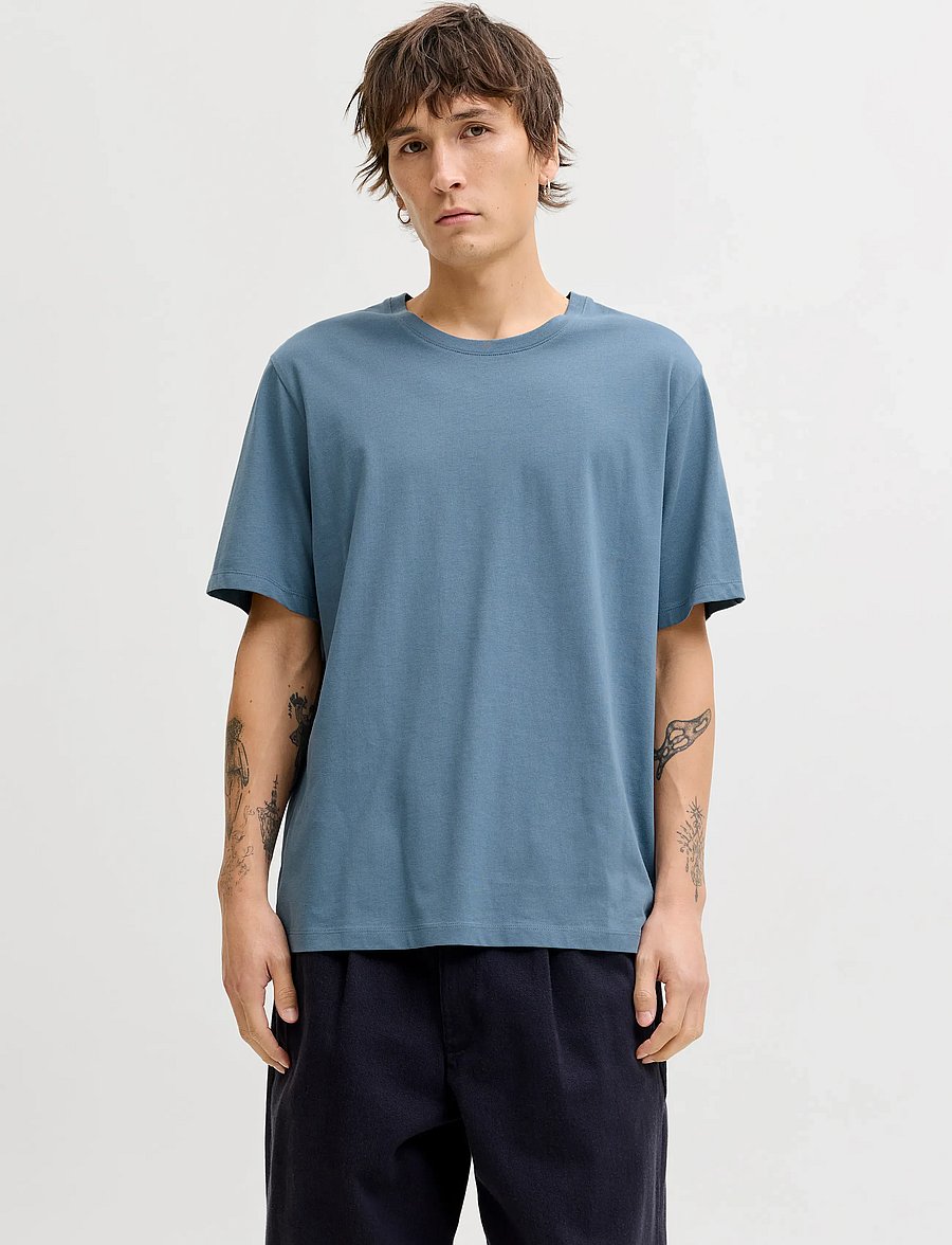 Jack & Jones - JJEORGANIC BASIC TEE SS O-NECK NOOS - kurzärmelig - blue mirage - 0